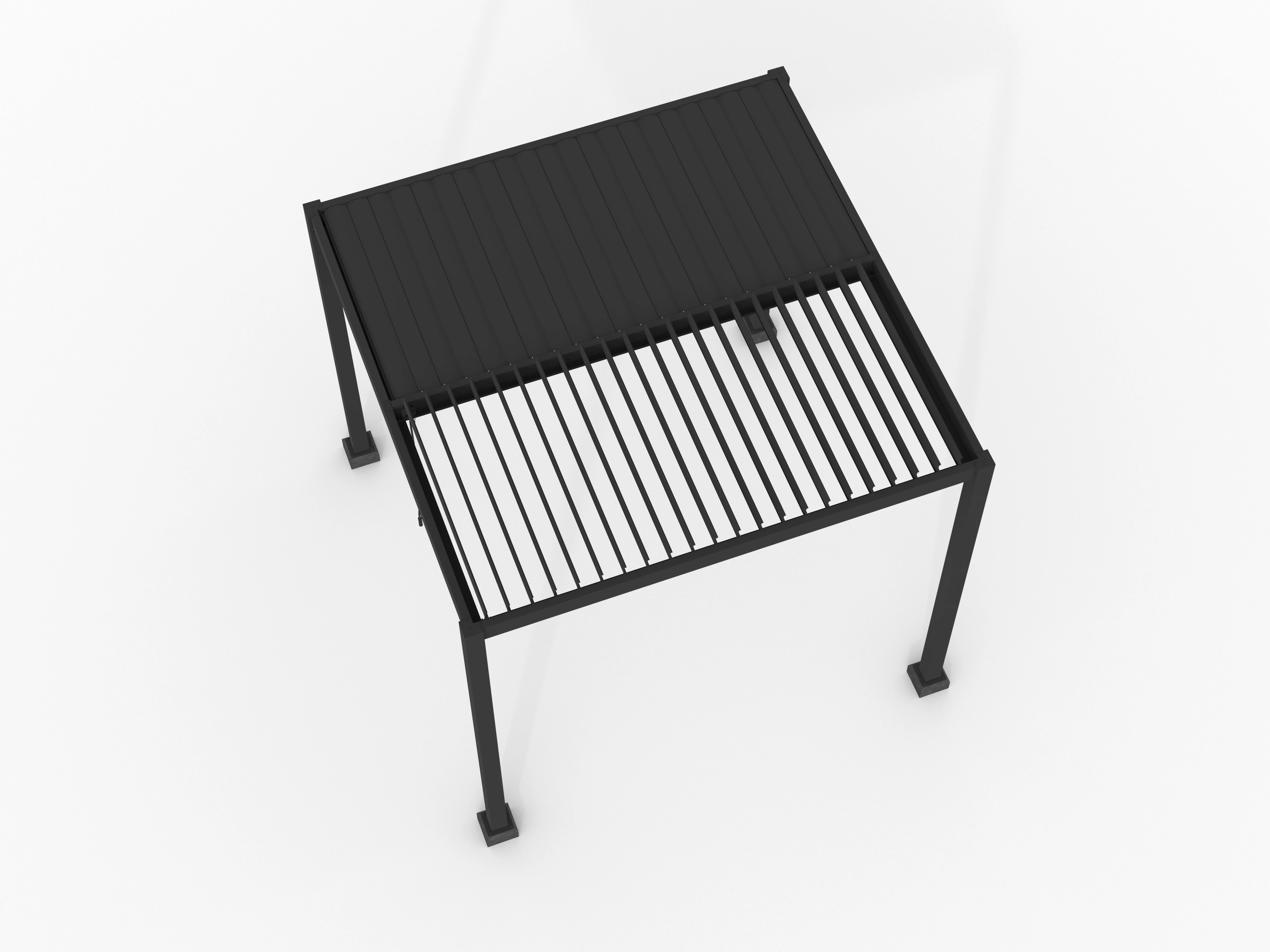 Aluminium Pergola met Lamellen Zwart 300 x 300 cm - Afbeelding 3